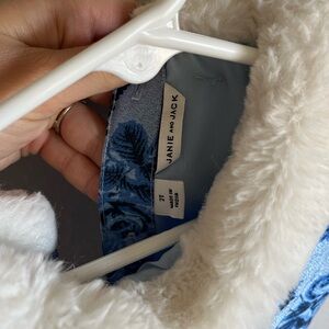 Janie and  Jack blue, floral, ice. Christmas/ winter formal. Elsa. Collar. 2T